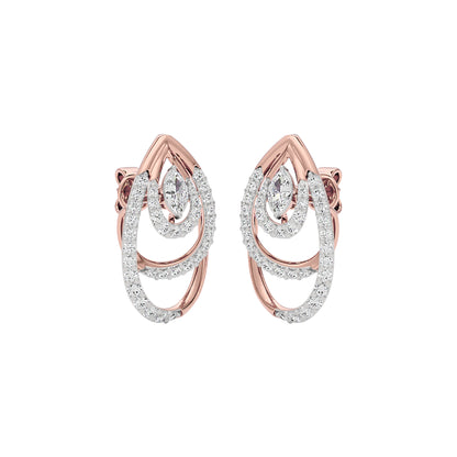 Echo Drop Diamond Earrings 18 KT / Rose Gold