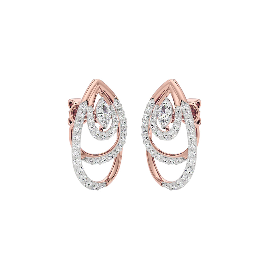 Echo Drop Diamond Earrings 18 KT / Rose Gold