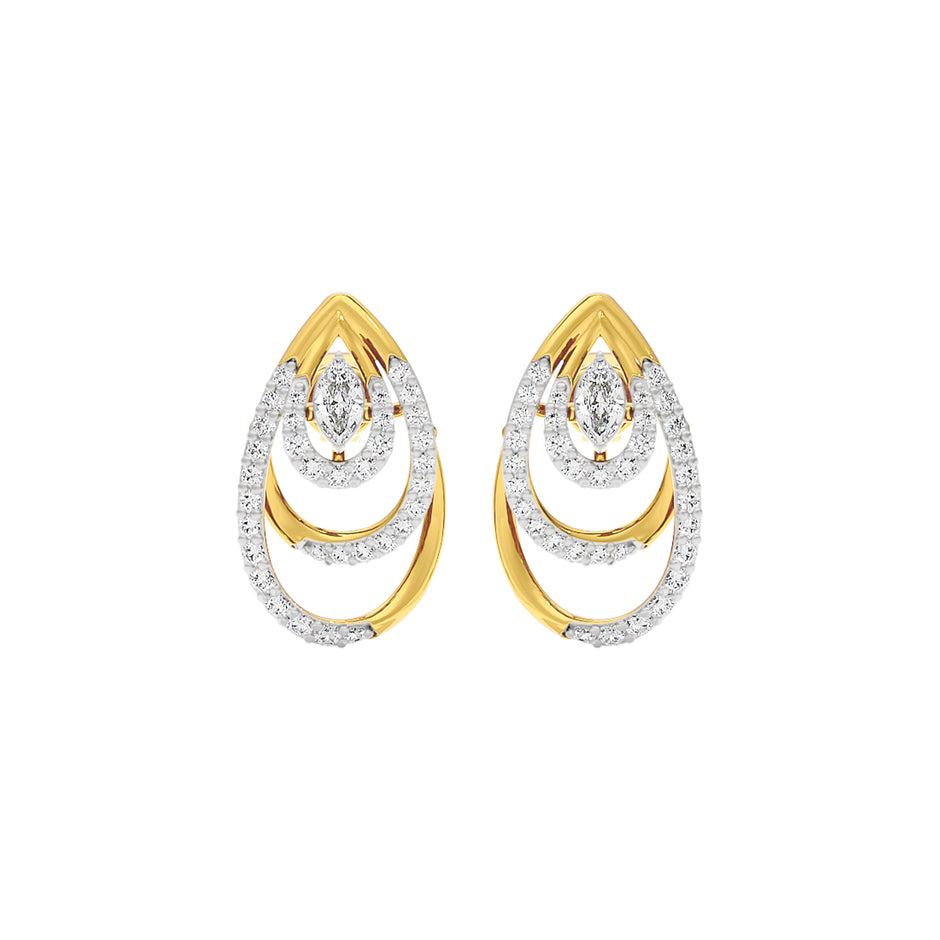 Echo Drop Diamond Earrings 18 KT / Yellow Gold