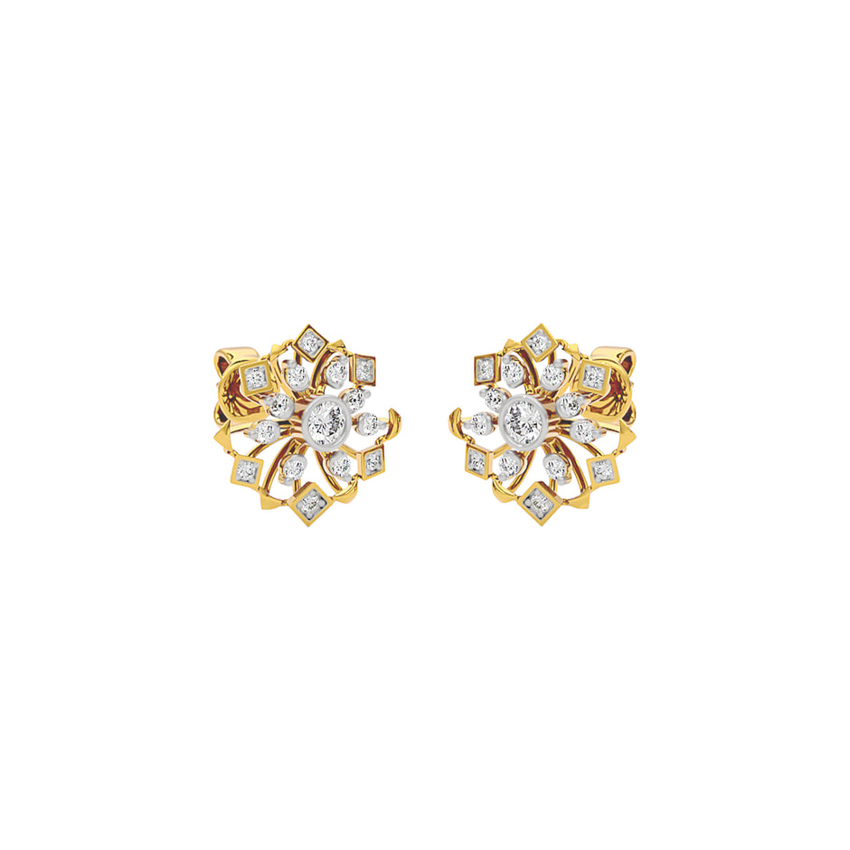 Nova Bloom Diamond Earrings 18 KT / Yellow Gold