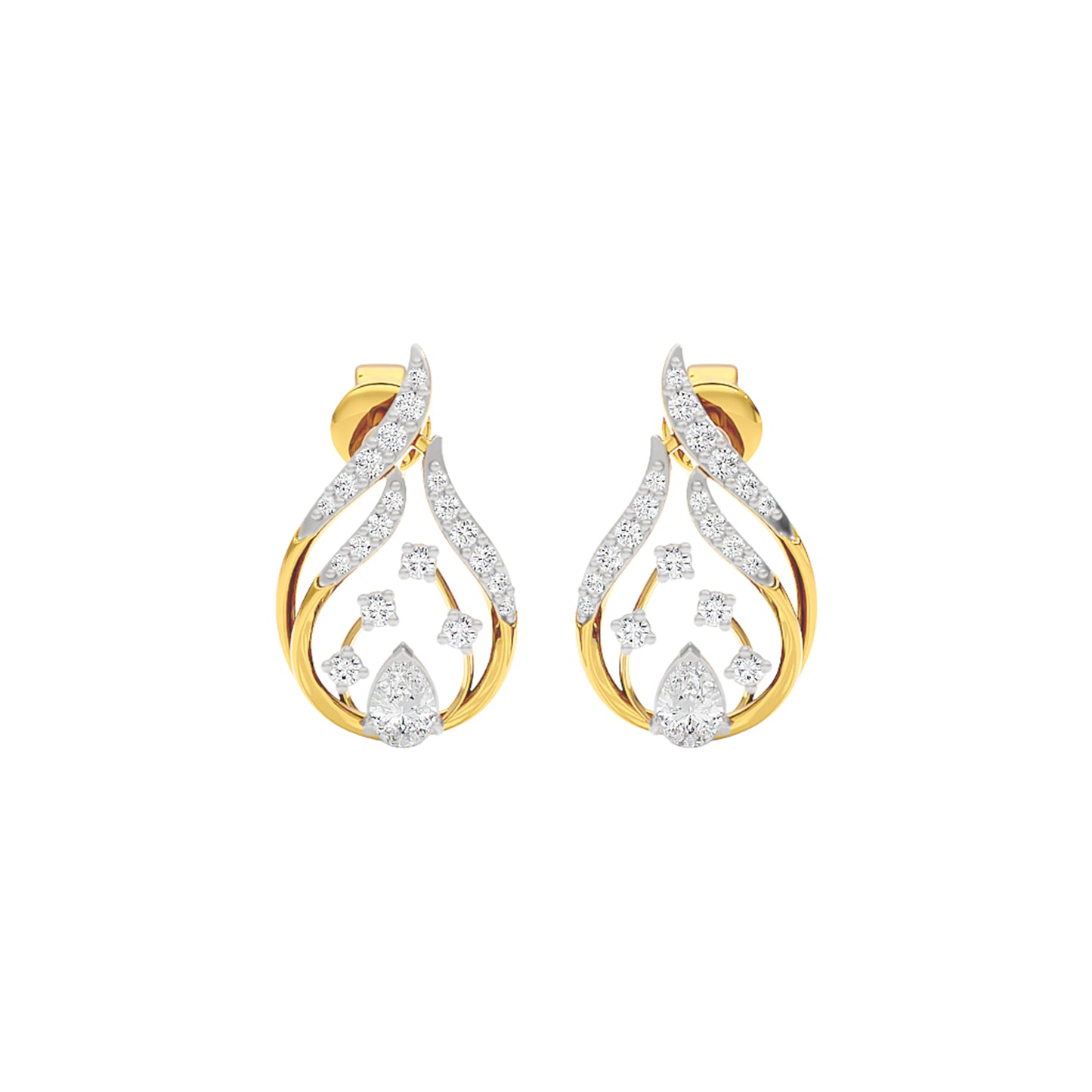 The Teardrop Diamond Earrings 18 KT / Yellow Gold