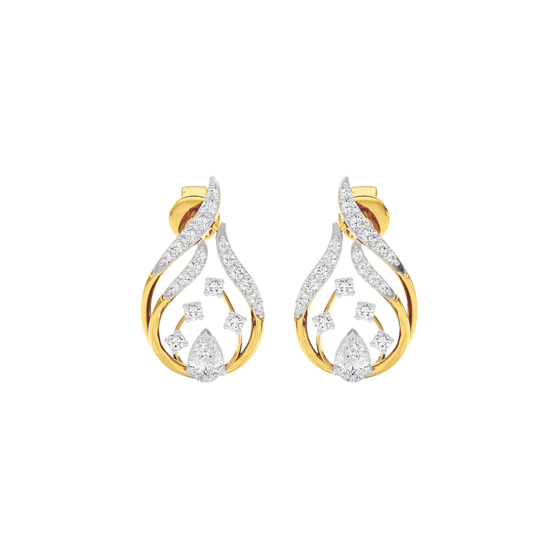 The Teardrop Diamond Earrings 18 KT / Yellow Gold