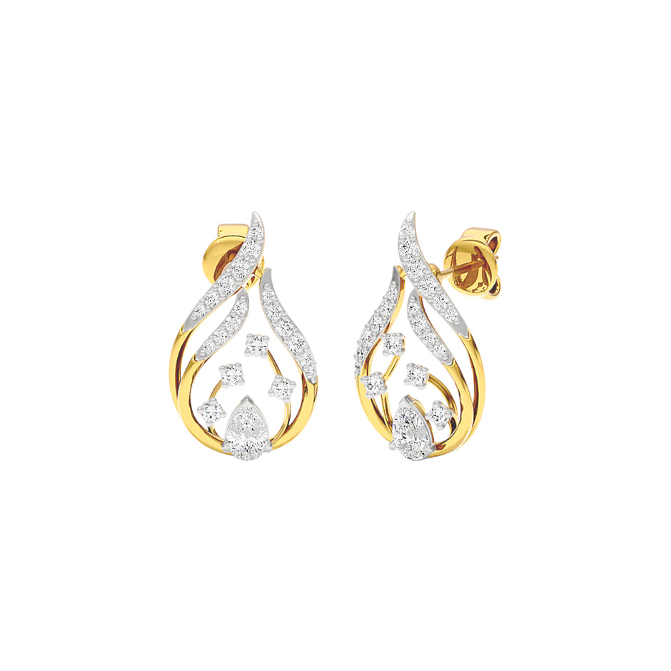 The Teardrop Diamond Earrings 18 KT / Yellow Gold