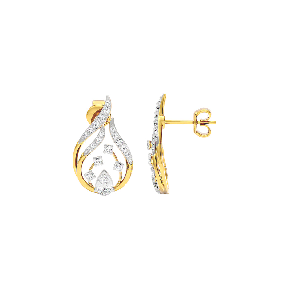 The Teardrop Diamond Earrings 18 KT / Yellow Gold