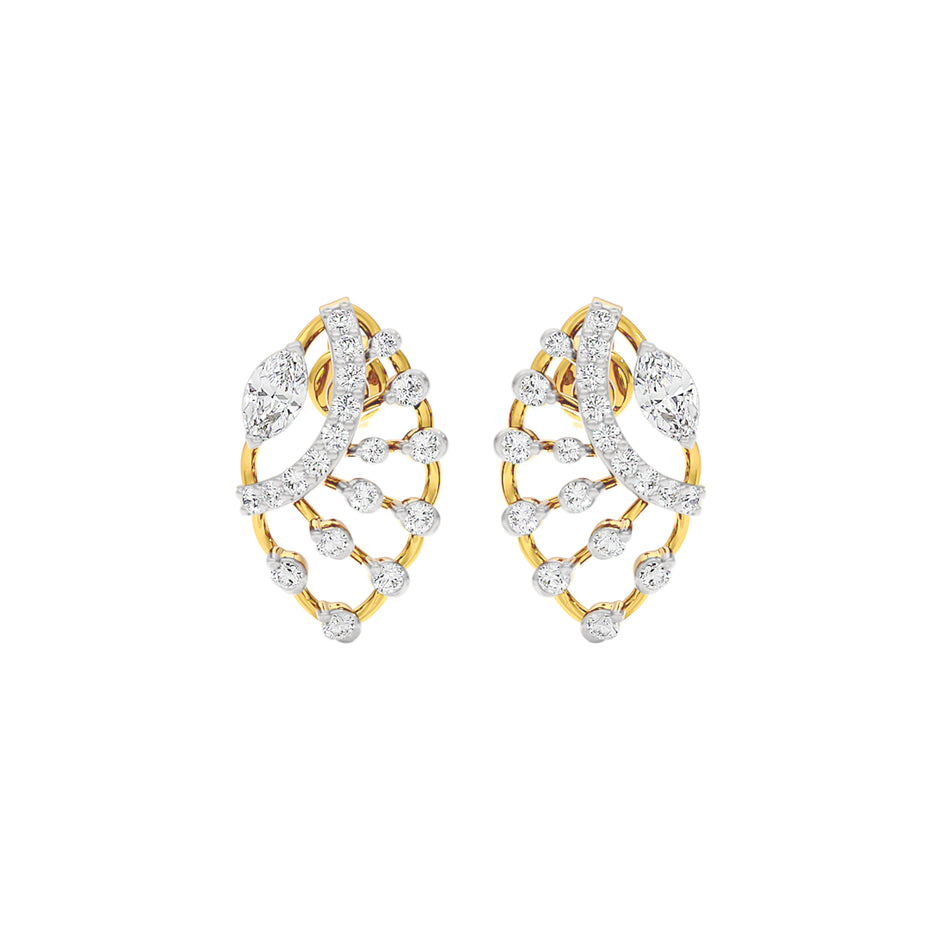 Latif Diamond Earrings 18 KT / Yellow Gold