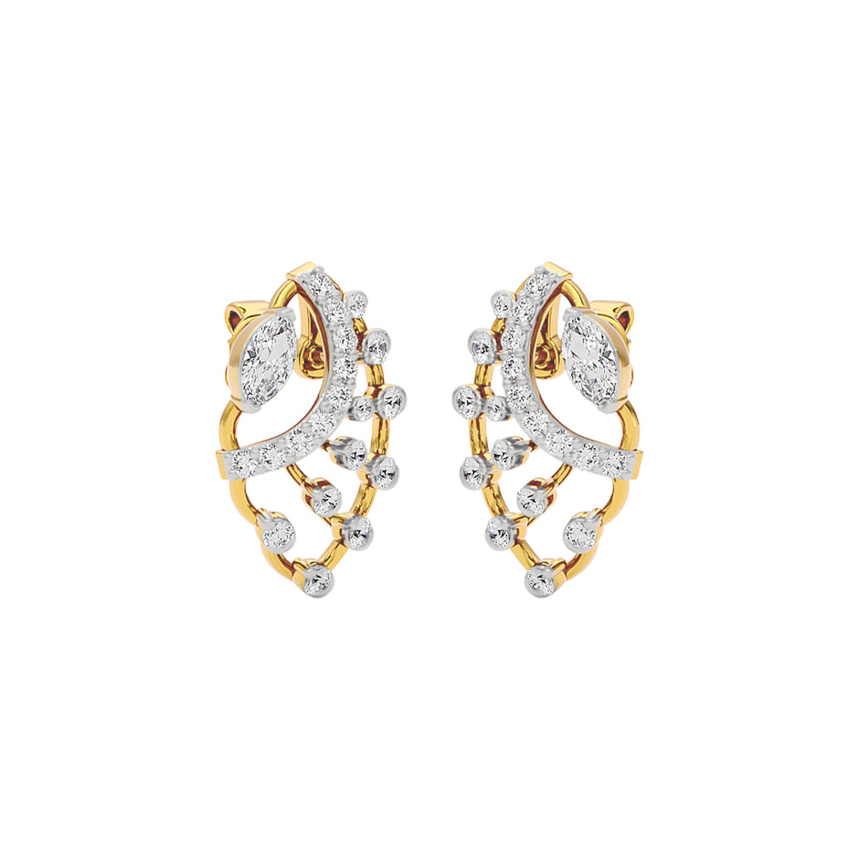 Latif Diamond Earrings 18 KT / Yellow Gold