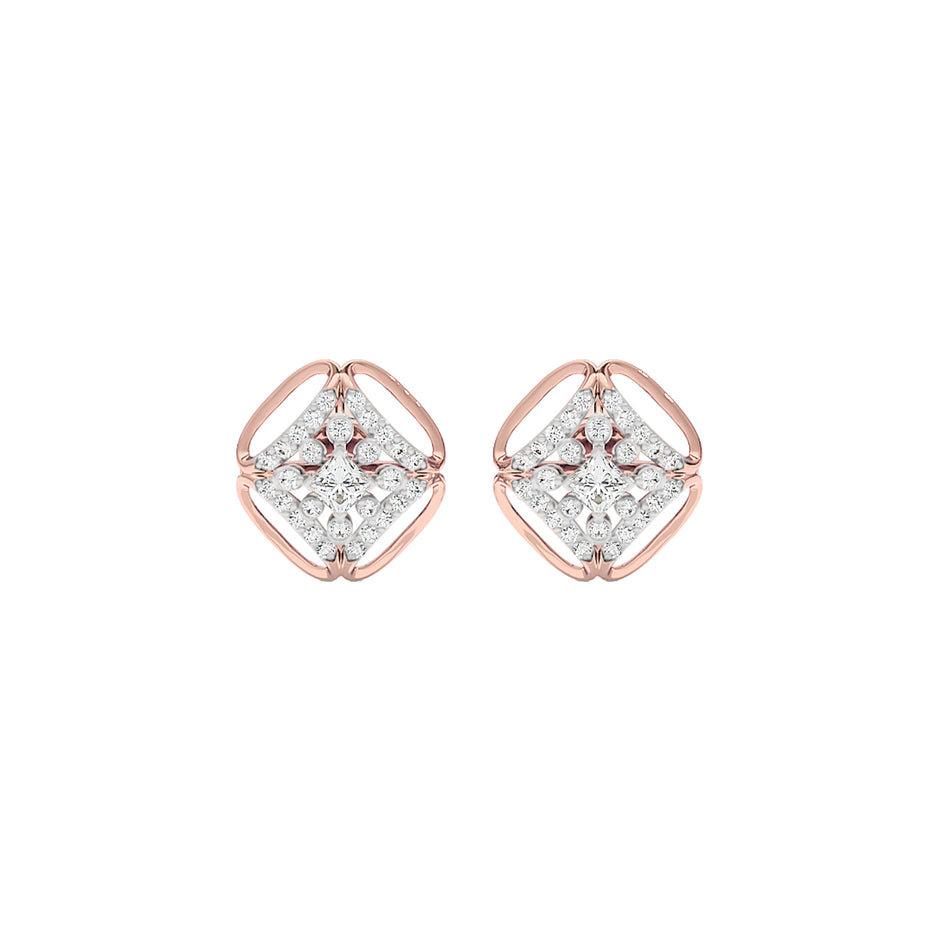 Window Gem Diamond Earrings 18 KT / Rose Gold