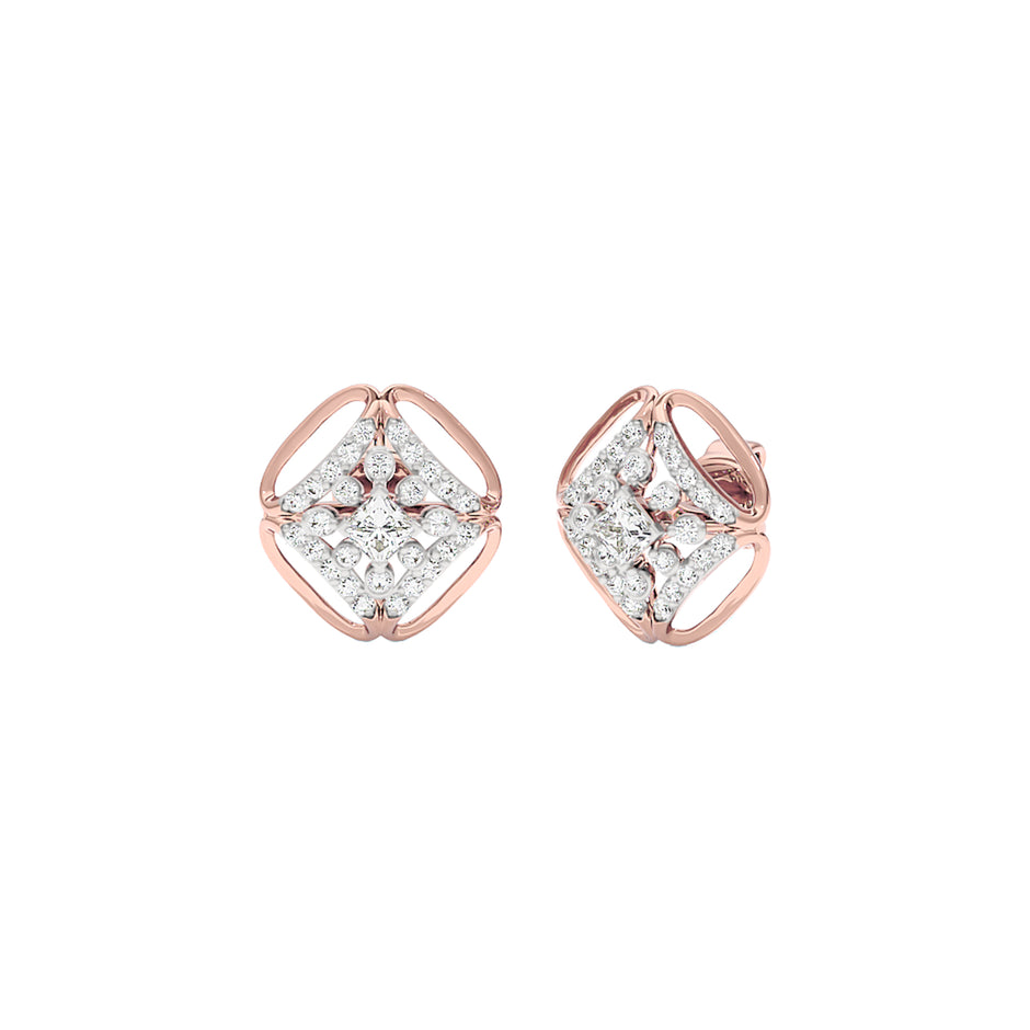 Window Gem Diamond Earrings 18 KT / Rose Gold