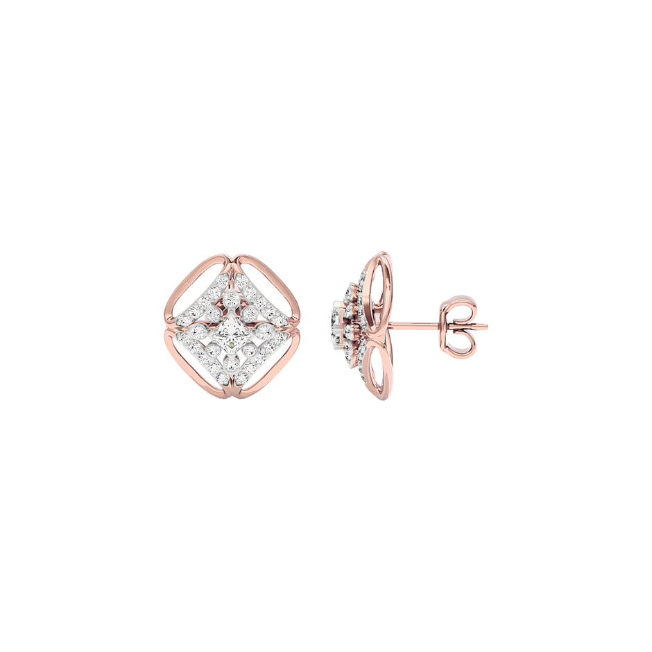 Window Gem Diamond Earrings 18 KT / Rose Gold