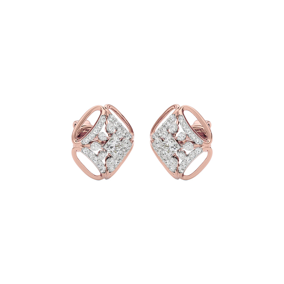 Window Gem Diamond Earrings 18 KT / Rose Gold