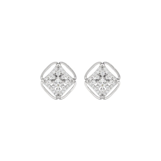 Window Gem Diamond Earrings 18 KT / White Gold