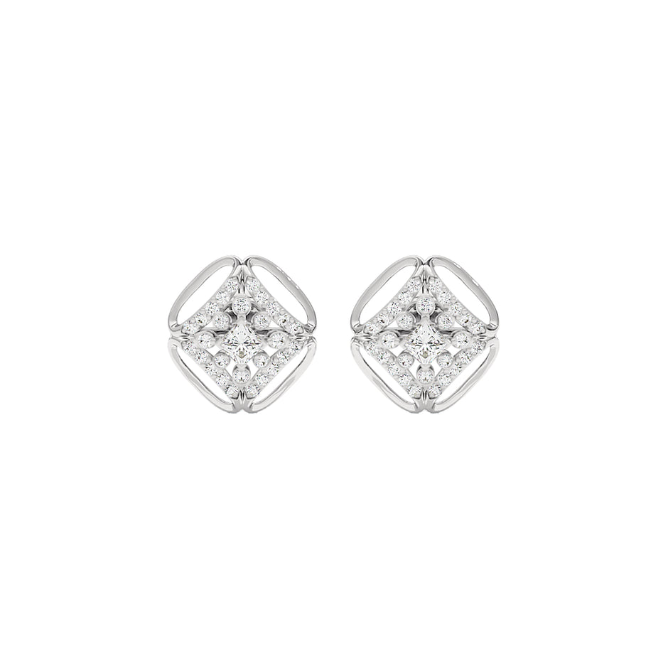 Window Gem Diamond Earrings 18 KT / White Gold