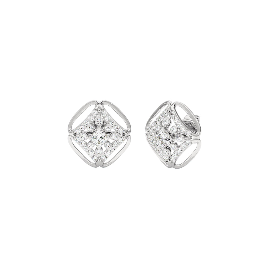 Window Gem Diamond Earrings 18 KT / White Gold
