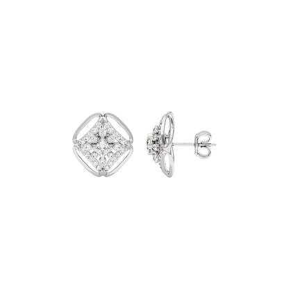 Window Gem Diamond Earrings 18 KT / White Gold