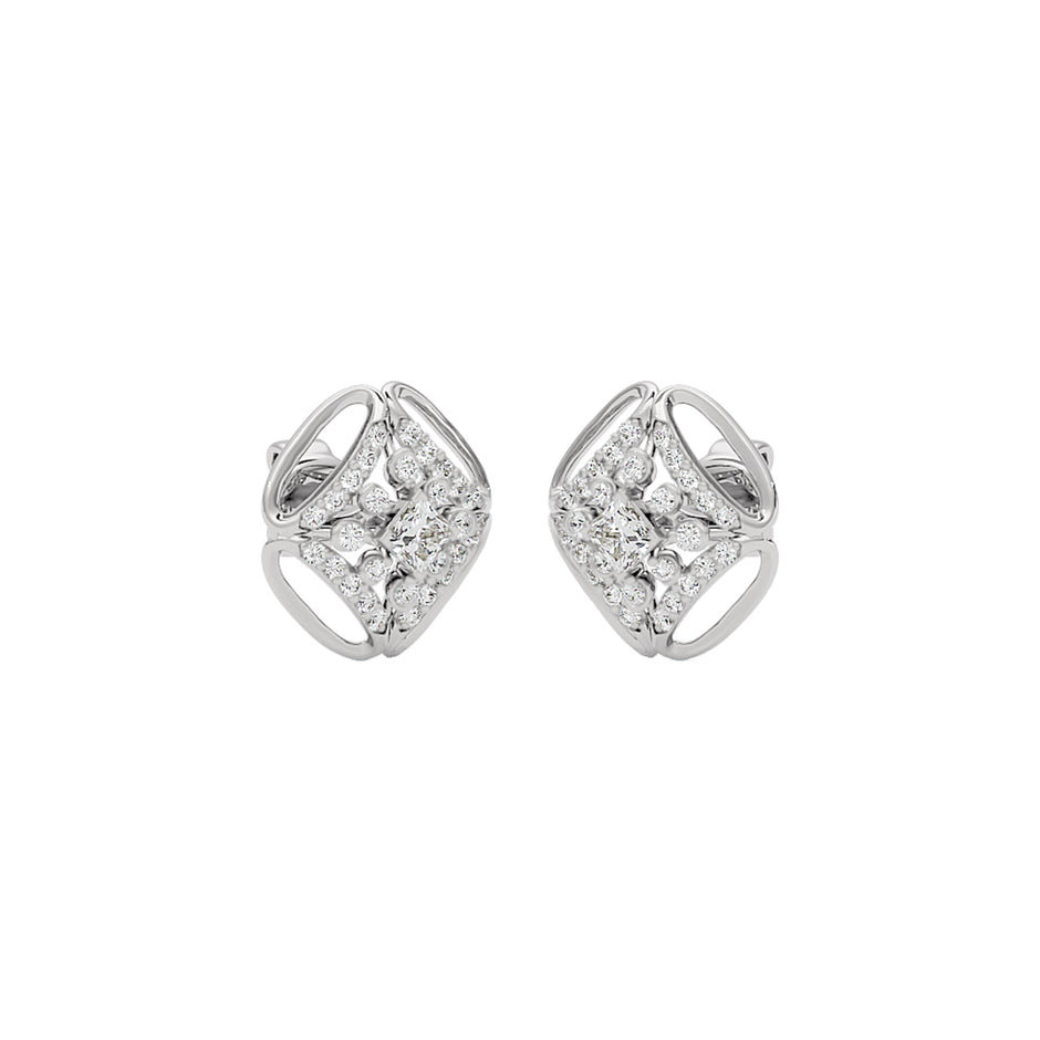 Window Gem Diamond Earrings 18 KT / White Gold