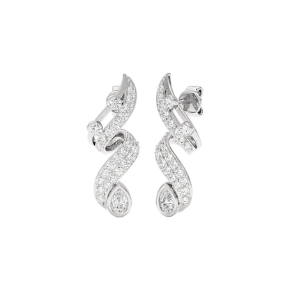 Trinkle Diamond Earrings 18 KT / White Gold