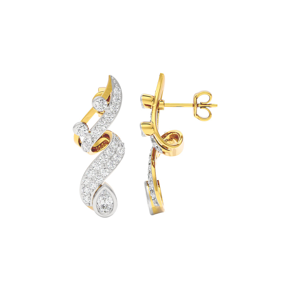 Trinkle Diamond Earrings 18 KT / Yellow Gold