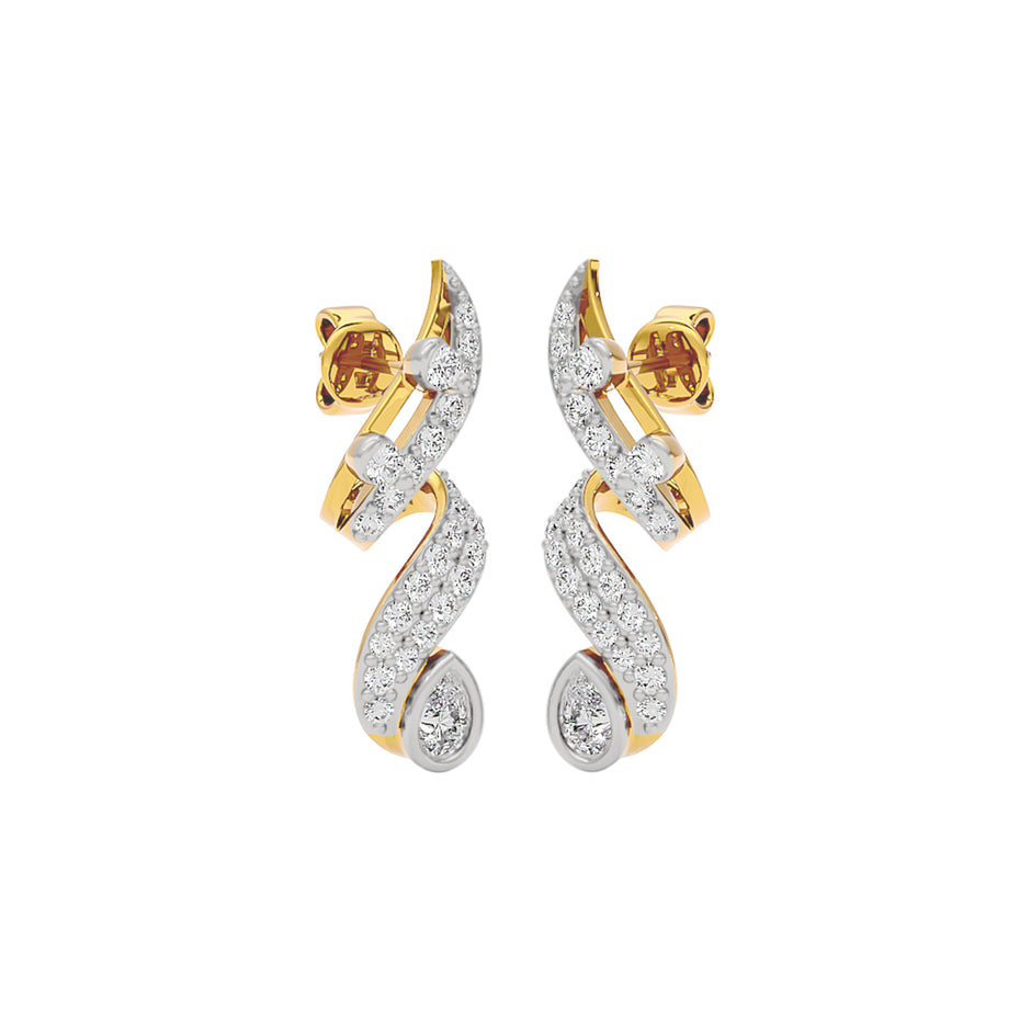 Trinkle Diamond Earrings 18 KT / Yellow Gold
