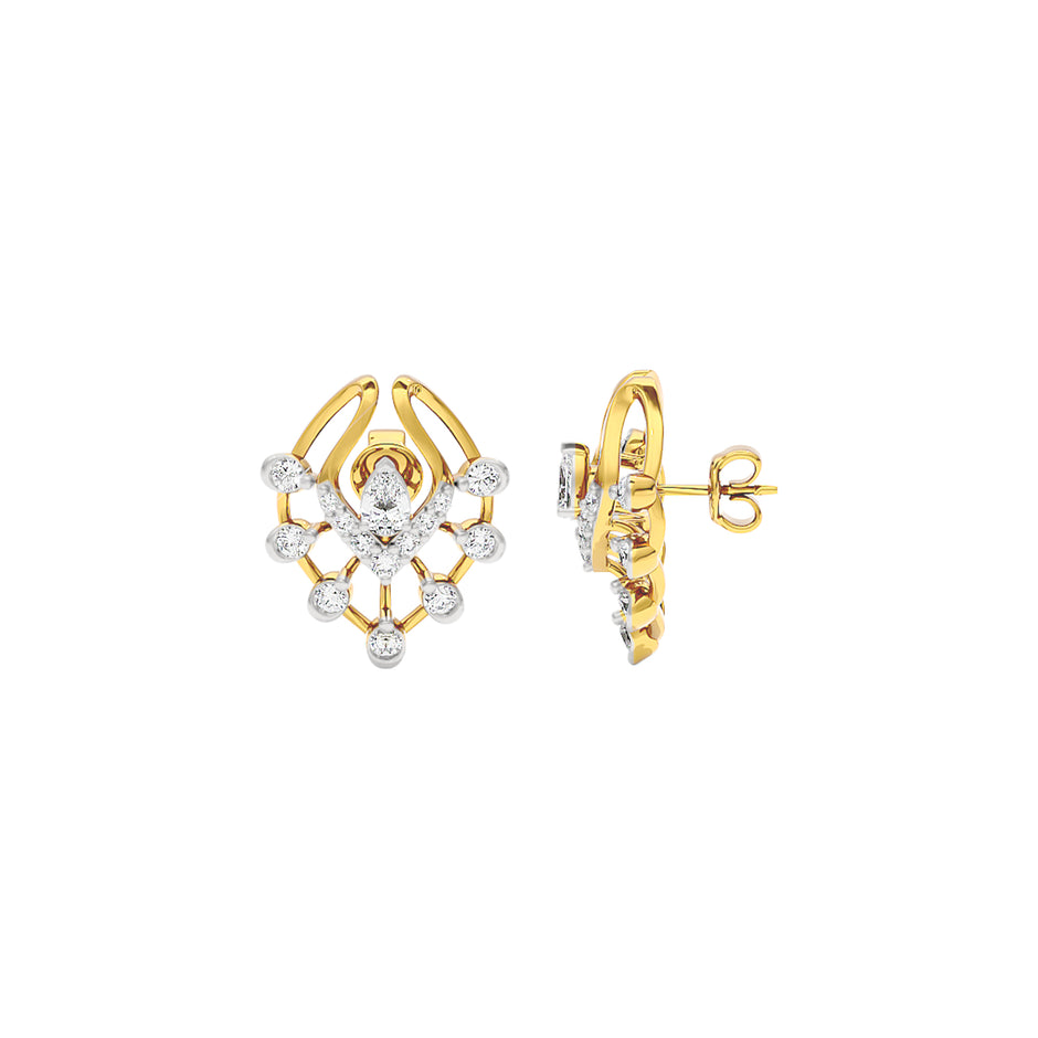 Lace Wing Diamond Earrings 18 KT / Yellow Gold
