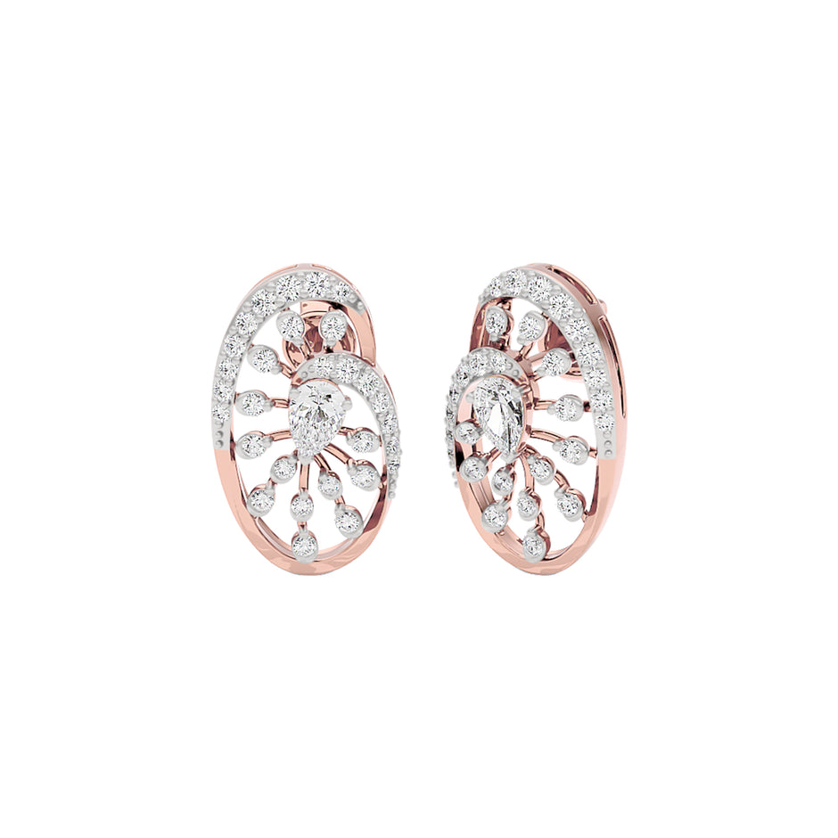 Luxe Circlet Diamond Earrings 18 KT / Rose Gold