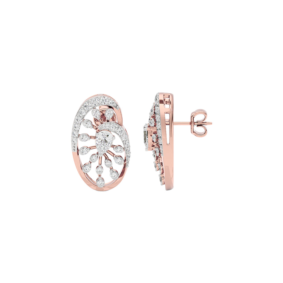Luxe Circlet Diamond Earrings 18 KT / Rose Gold