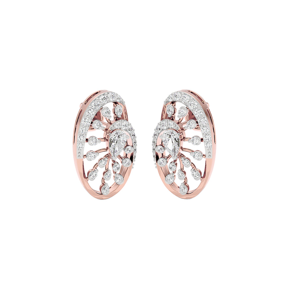 Luxe Circlet Diamond Earrings 18 KT / Rose Gold
