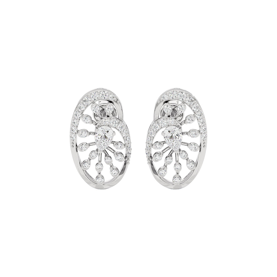 Luxe Circlet Diamond Earrings 18 KT / White Gold