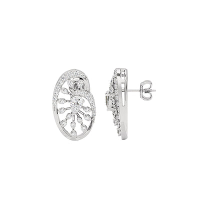 Luxe Circlet Diamond Earrings 18 KT / White Gold