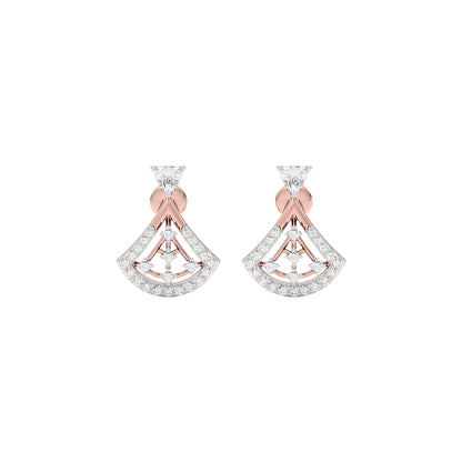 Tri-Flare Diamond Earrings 18 KT / Rose Gold