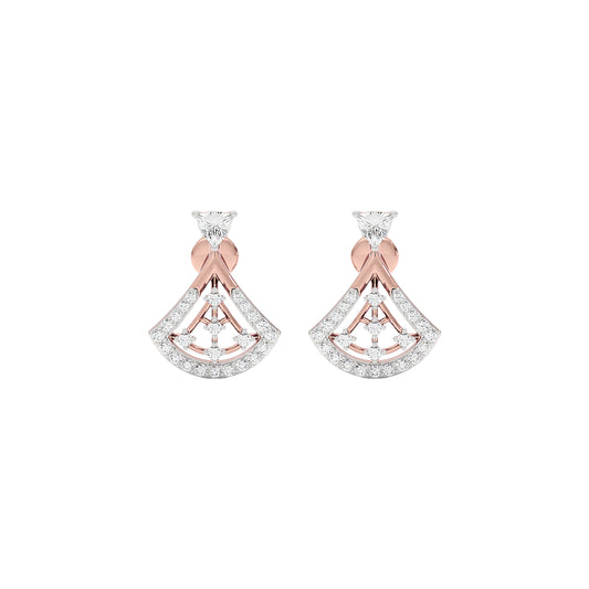 Tri-Flare Diamond Earrings 18 KT / Rose Gold