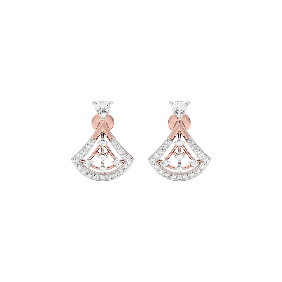 Tri-Flare Diamond Earrings 18 KT / Rose Gold