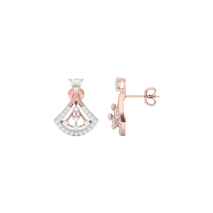 Tri-Flare Diamond Earrings 18 KT / Rose Gold