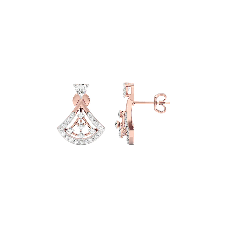 Tri-Flare Diamond Earrings 18 KT / Rose Gold