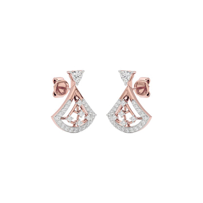 Tri-Flare Diamond Earrings 18 KT / Rose Gold