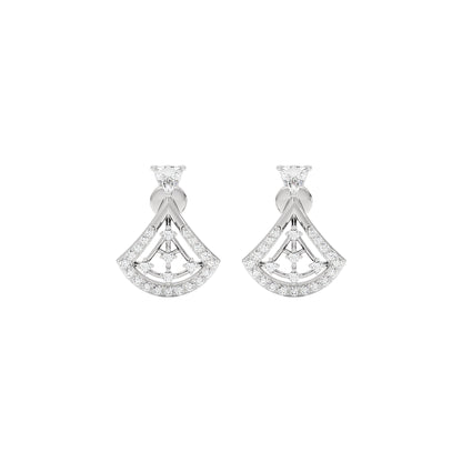 Tri-Flare Diamond Earrings 18 KT / White Gold