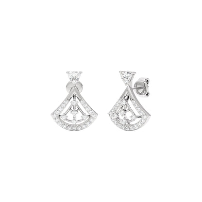 Tri-Flare Diamond Earrings 18 KT / White Gold