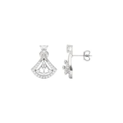 Tri-Flare Diamond Earrings 18 KT / White Gold