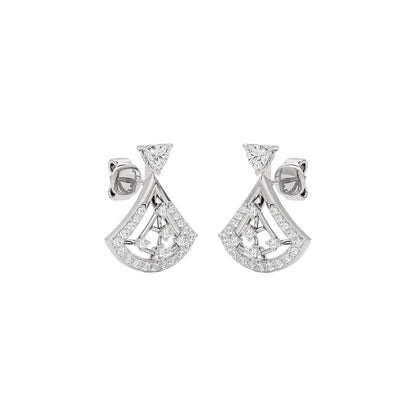 Tri-Flare Diamond Earrings 18 KT / White Gold