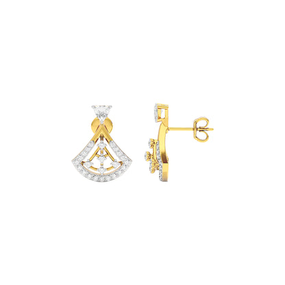 Tri-Flare Diamond Earrings 18 KT / Yellow Gold