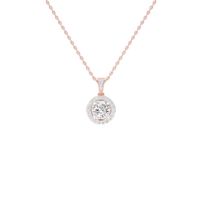 Rising Sun Halo Diamond Pendant