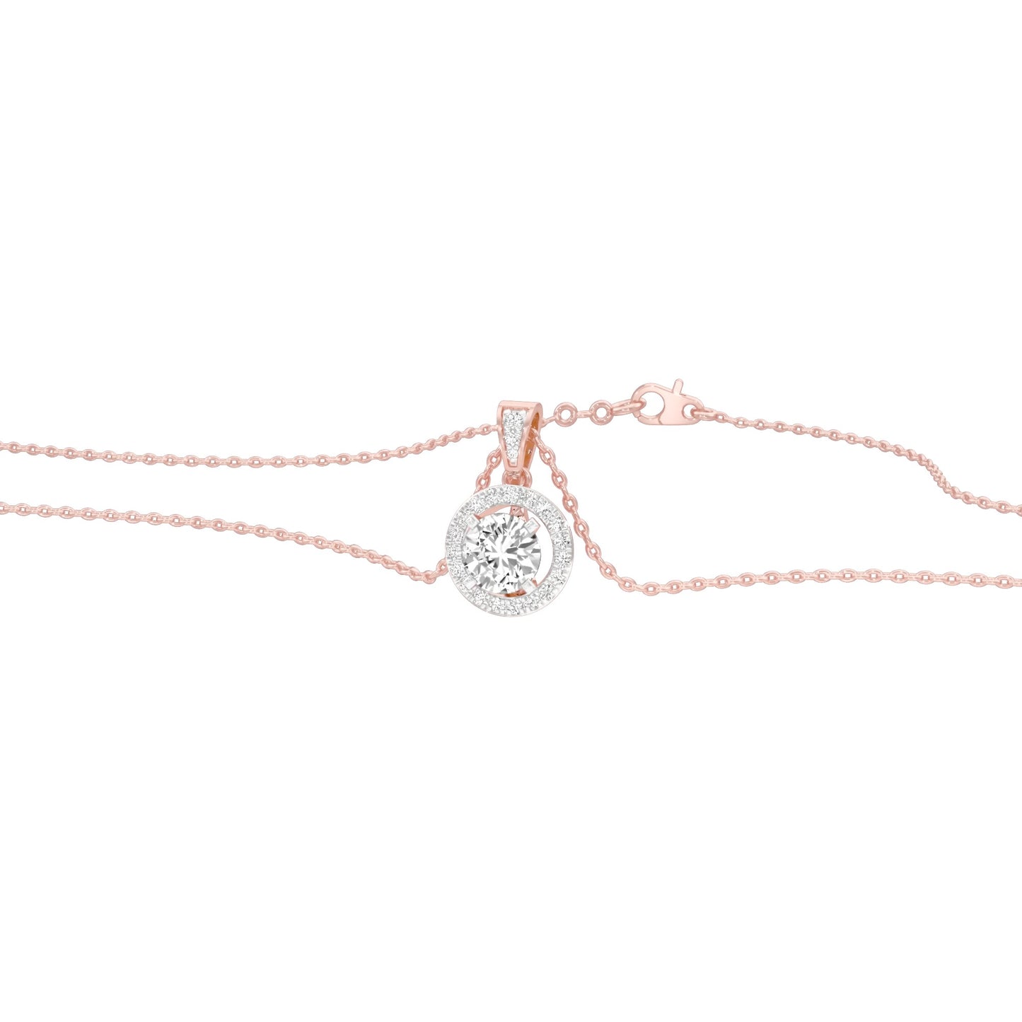 Rising Sun Halo Diamond Pendant