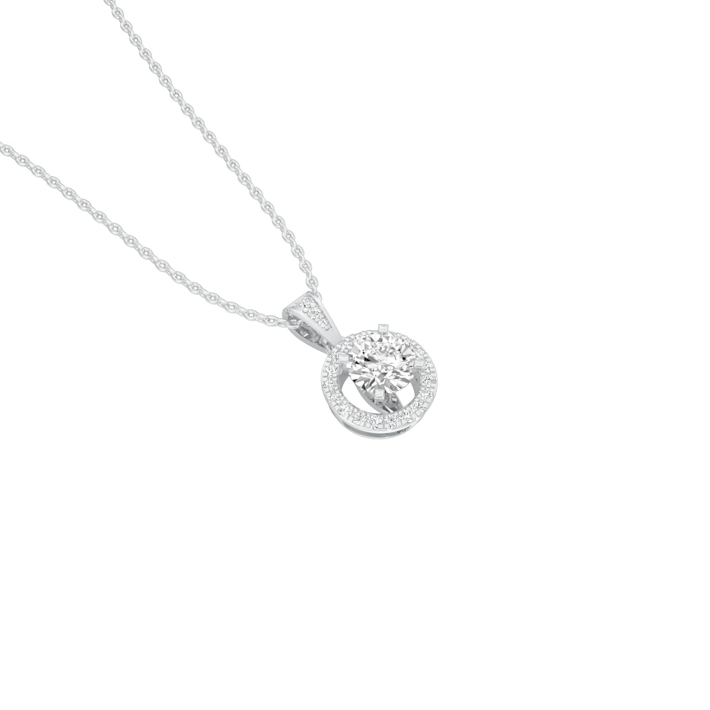 Rising Sun Halo Diamond Pendant