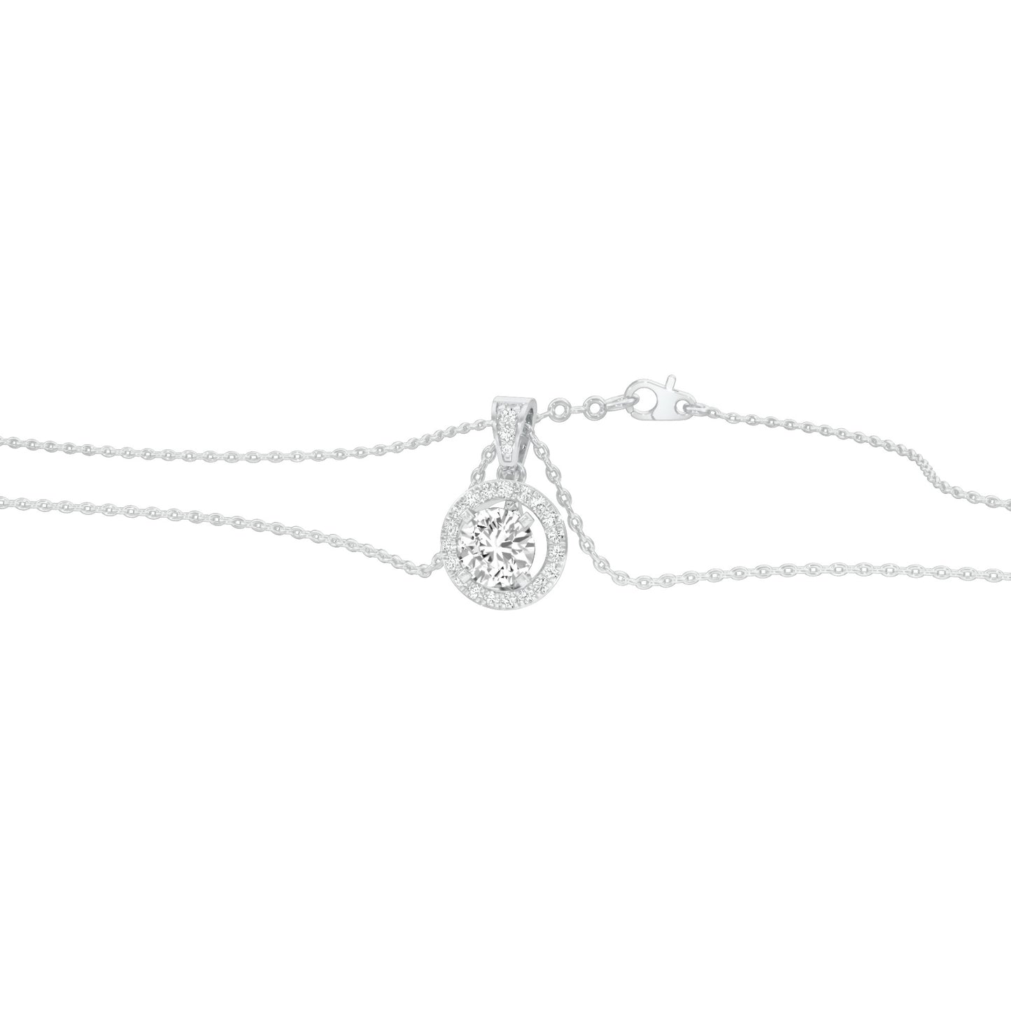 Rising Sun Halo Diamond Pendant