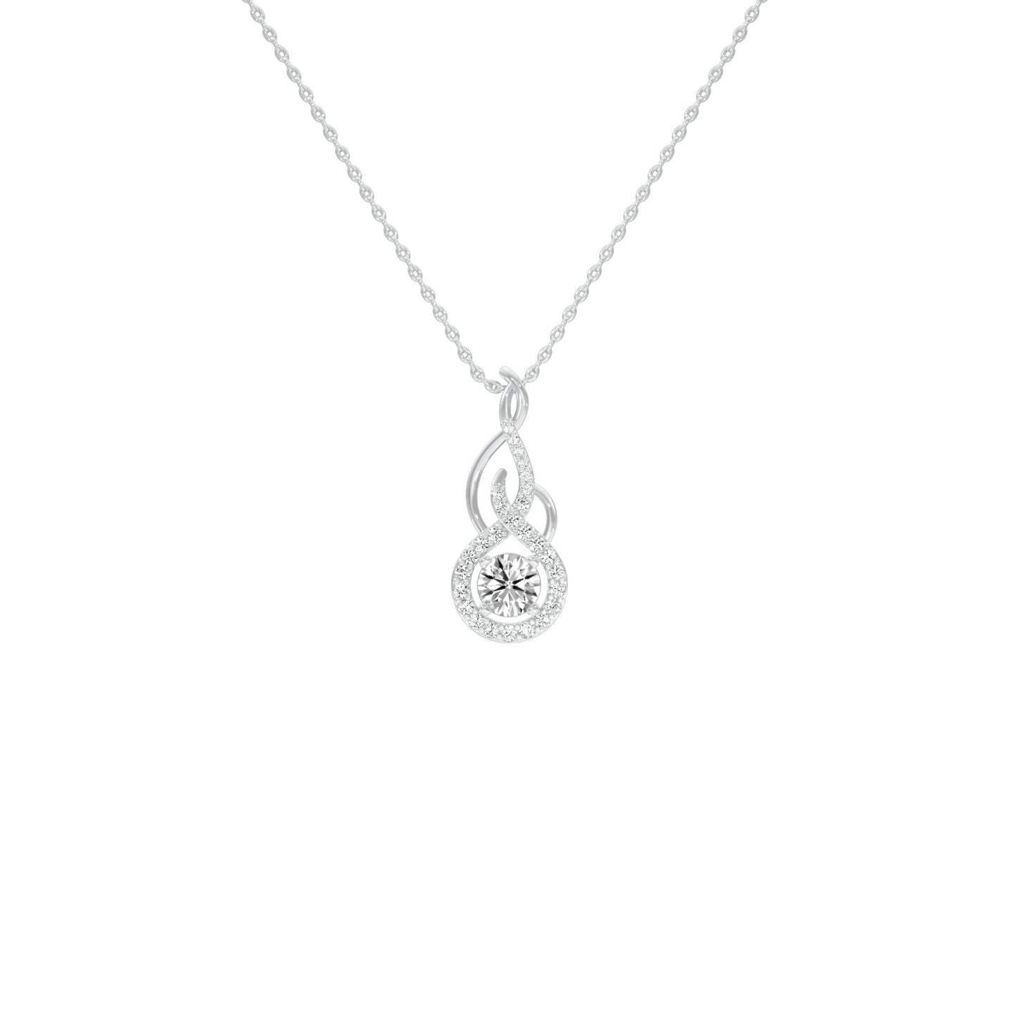 Ethereal Eclipse Diamond Pendant 18 KT / White Gold