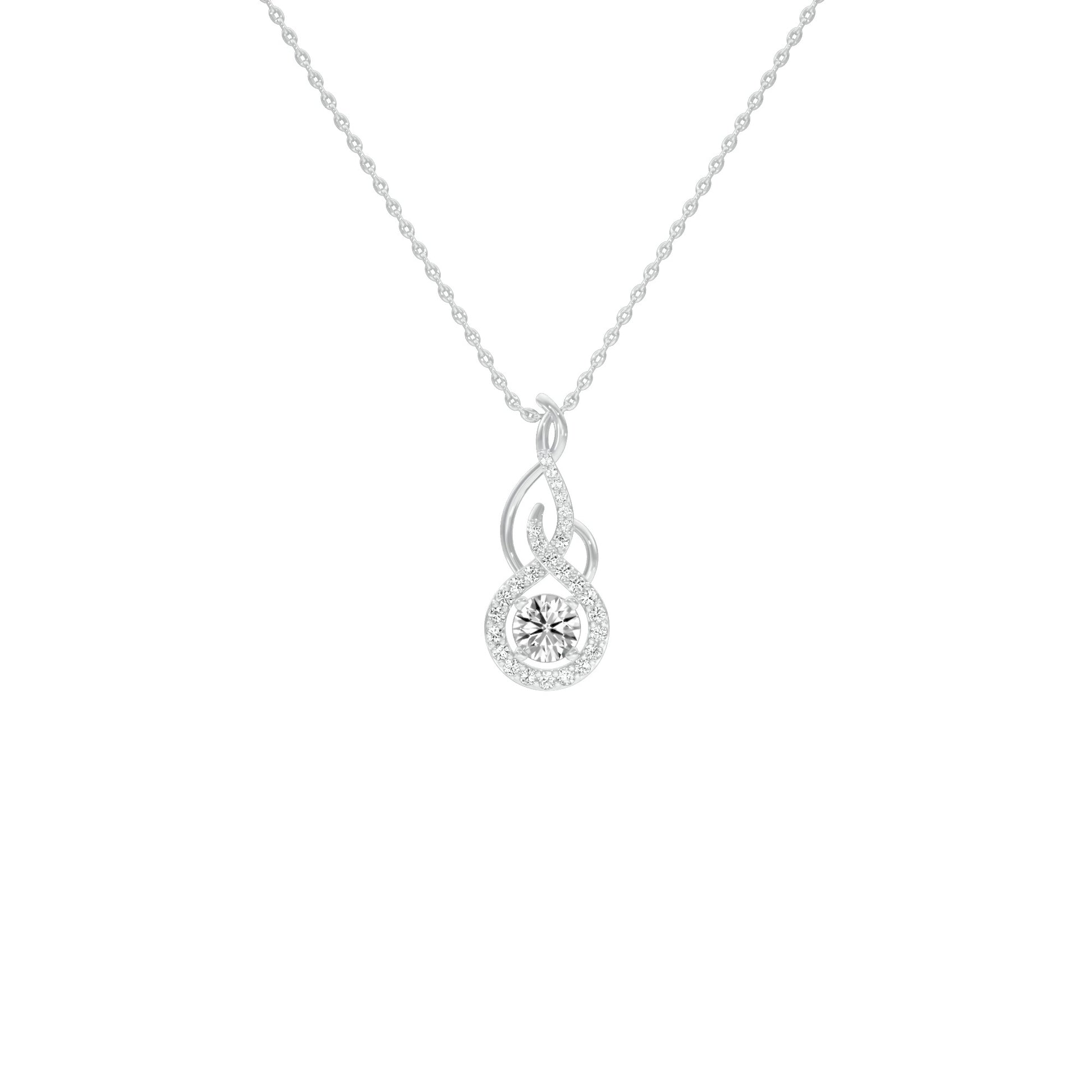 Ethereal Eclipse Diamond Pendant 18 KT / White Gold