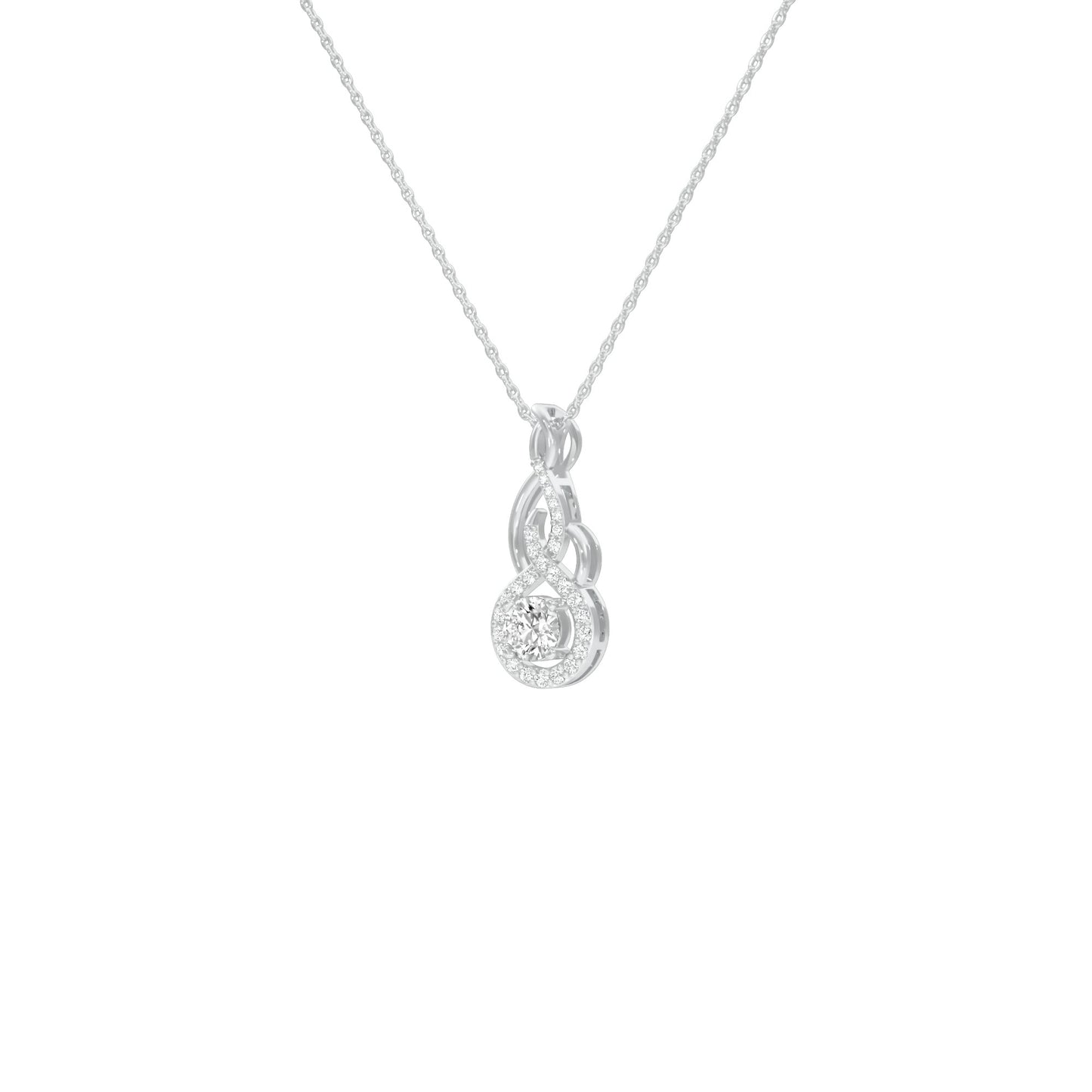 Ethereal Eclipse Diamond Pendant 18 KT / White Gold