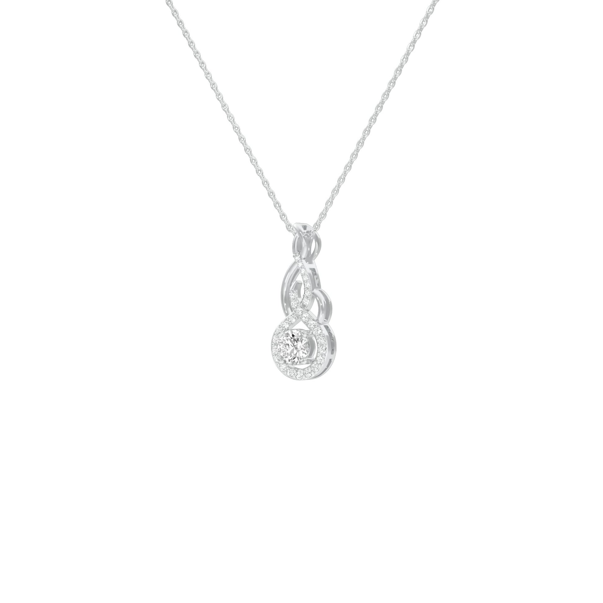 Ethereal Eclipse Diamond Pendant 18 KT / White Gold