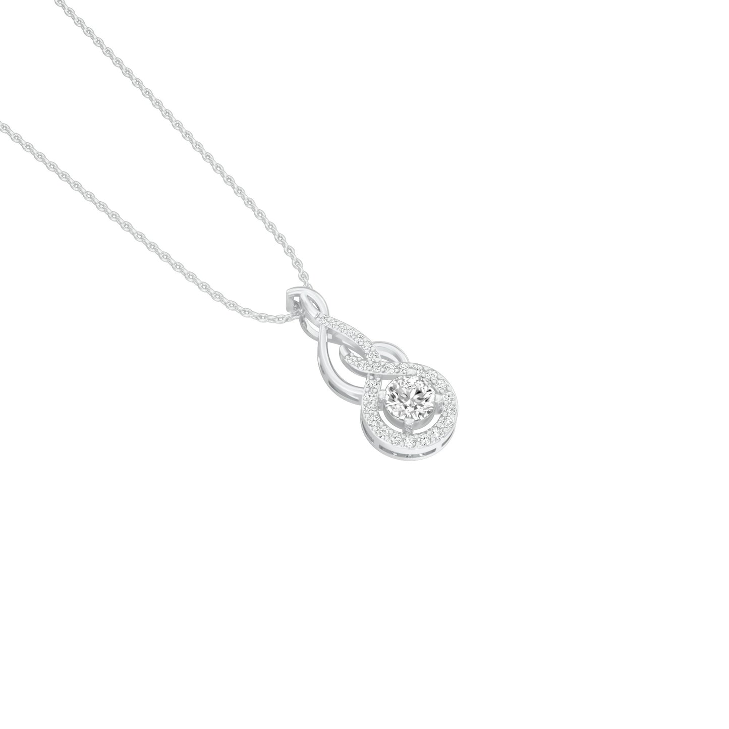 Ethereal Eclipse Diamond Pendant 18 KT / White Gold