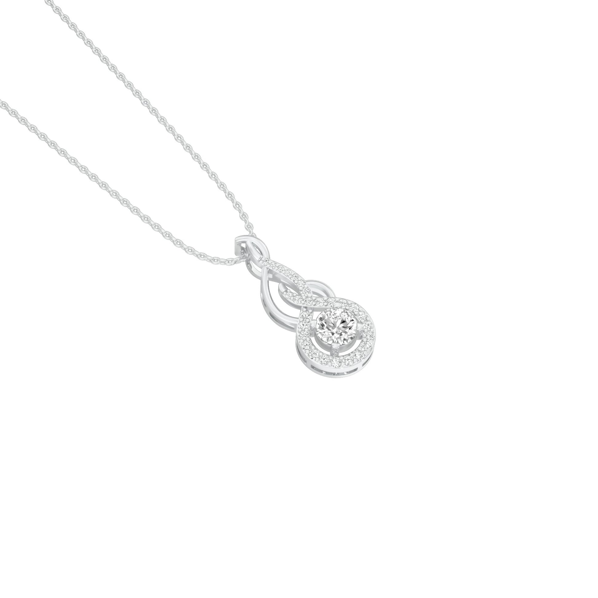 Ethereal Eclipse Diamond Pendant 18 KT / White Gold
