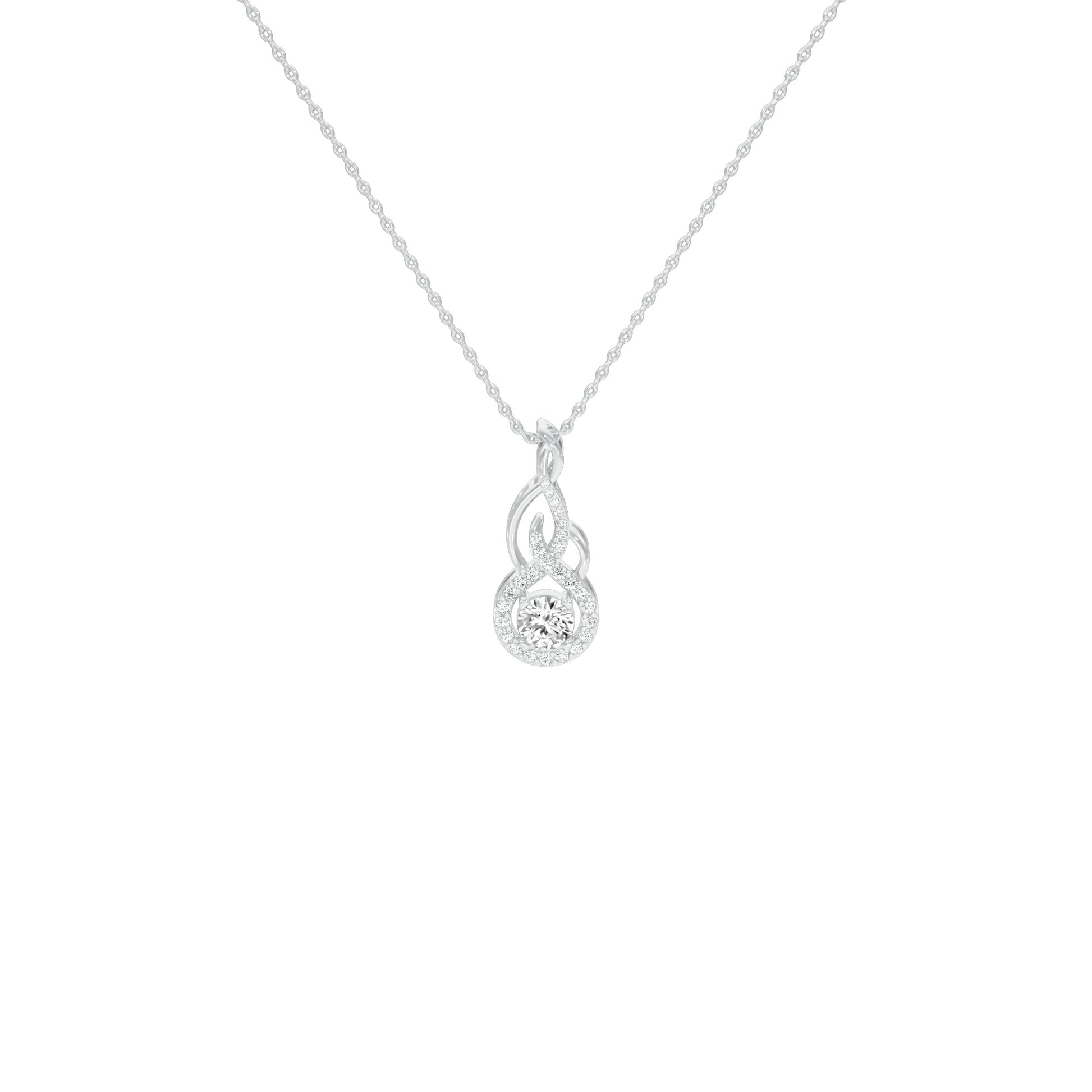 Ethereal Eclipse Diamond Pendant 18 KT / White Gold